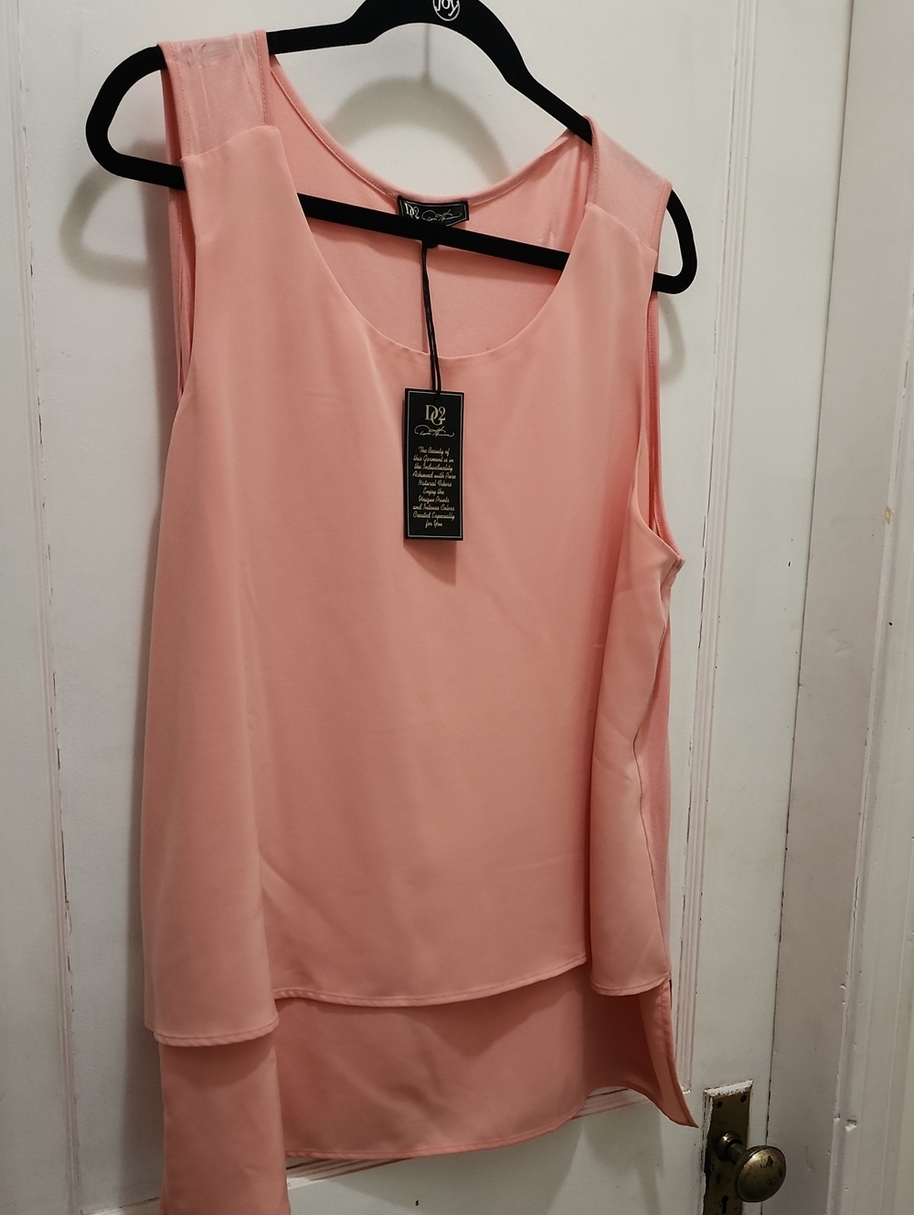 DG2 by Diane Gilman Layered Chiffon Tank in Blush Pink